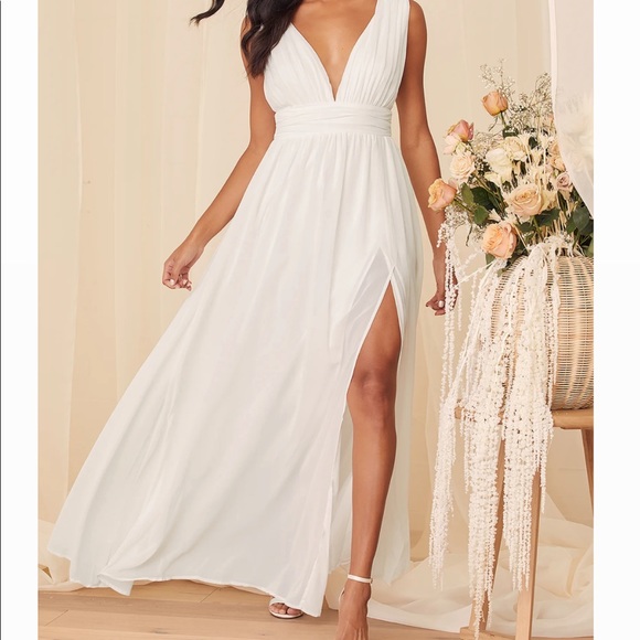 Lulus Heavenly Hues White Maxi Dress - perfect for engagement shoots!🤍💍 - Picture 2 of 9